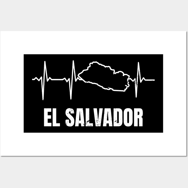 El Salvador Shirt | Heartbeat ECG Gift Wall Art by Gawkclothing